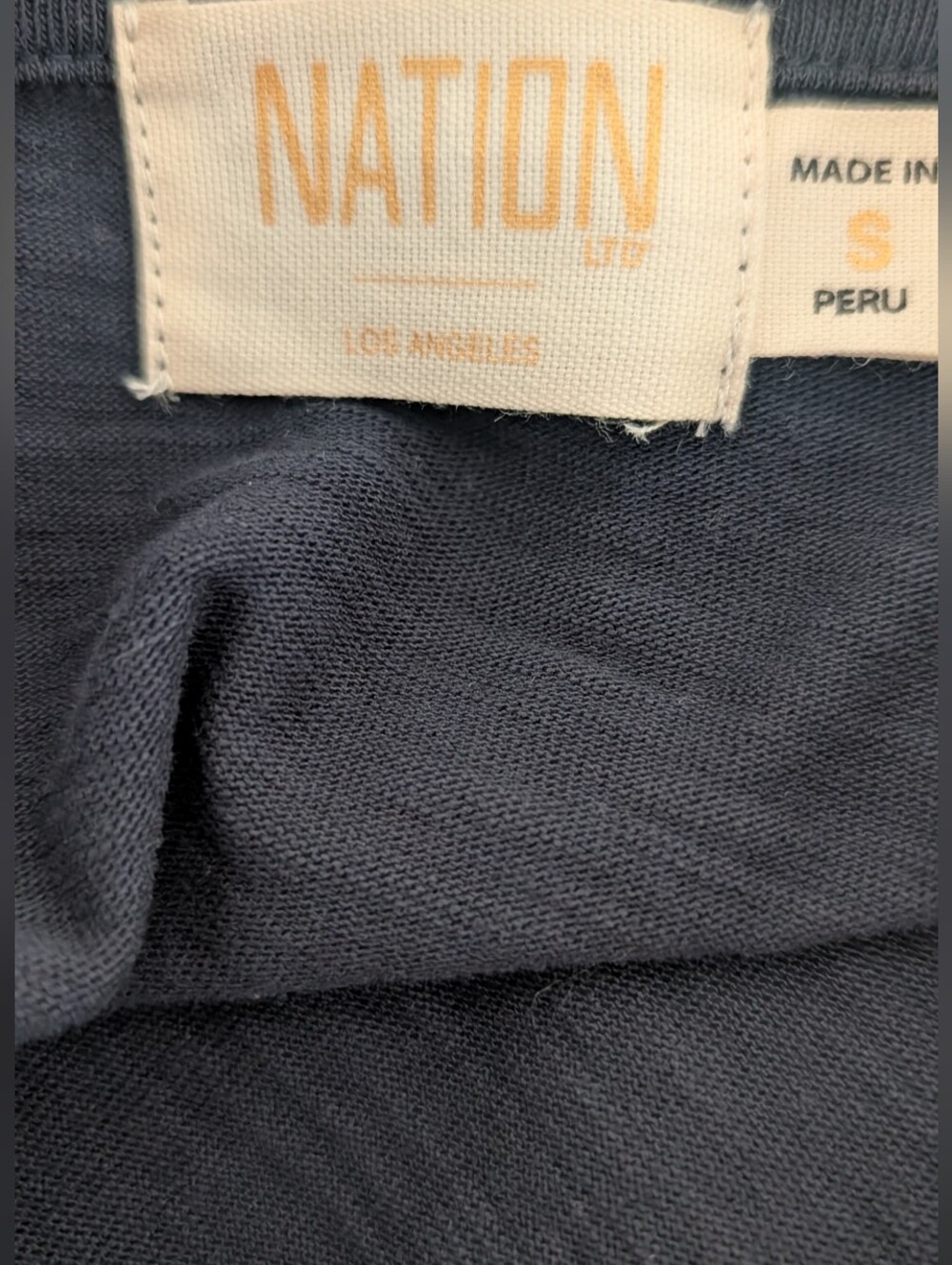 Nation LTD Luanne Yoked Snap Tee Size Small NWOT Navy - Picture 5 of 6